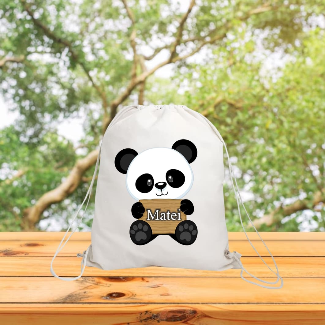 RGR058. Rucsac personalizat cu nume, Gradinita, Urs Panda, 43x34 cm, RGR058 - imagine 3