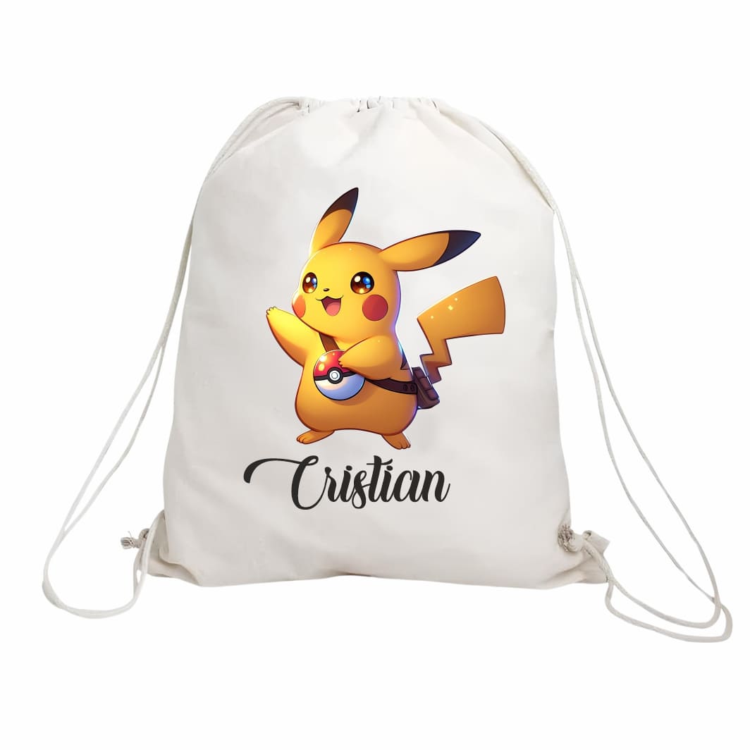 RGR073 Rucsac personalizat cu nume, Gradinita, Pikachu, Pokemon, 43x34 cm, RGR073 - imagine 1