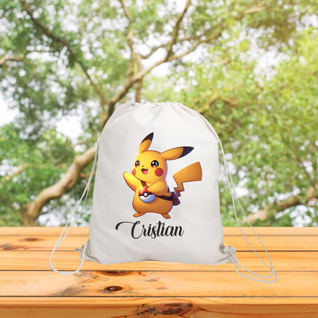 RGR073. Rucsac personalizat cu nume, Gradinita, Pikachu, Pokemon, 43x34 cm, RGR073 - imagine 3