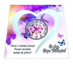 Ceas baza licheni, personalizat pentru Educatoare , Lemn, 40x40cm, CSMUV017 - imagine 2