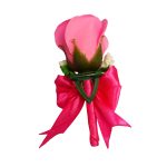 Cocarde Nunta, Model Inima Floral, Trandafir, Argintiu-Roz Fucsia, CFL008 - imagine 12