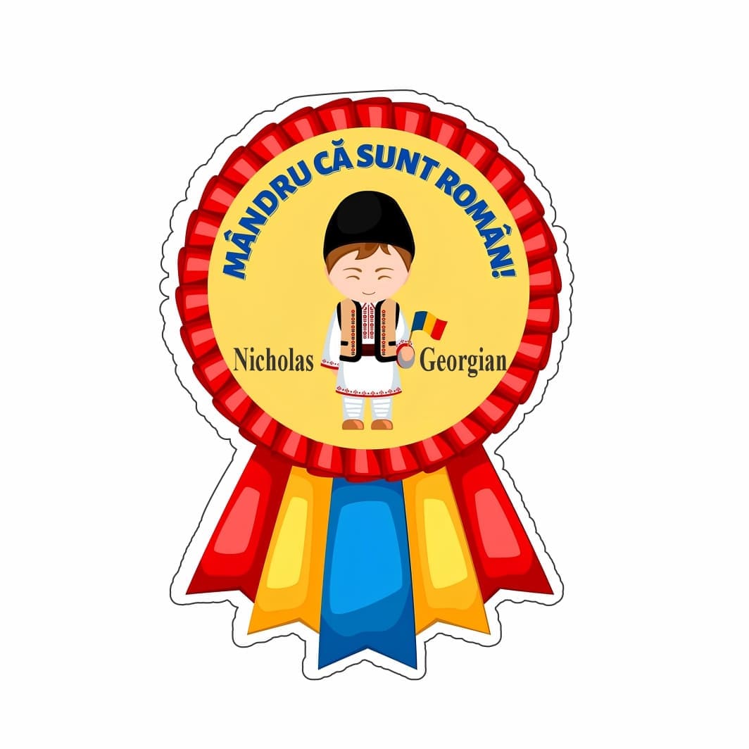 ITUV003 Insigna Lemn, 1 Decembrie, Personalizata, 6x4cm, ITUV003 - imagine 1