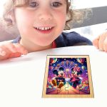 Puzzle din lemn, Minnie Mouse, Mickey Mouse, 16 piese, Multicolor, 17x17 cm, PDUV027 - imagine 4