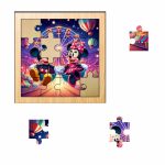 Puzzle din lemn, Minnie Mouse, Mickey Mouse, 16 piese, Multicolor, 17x17 cm, PDUV027 - imagine 2