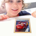 Puzzle din lemn, Cars, 16 piese, Multicolor, 17x17 cm, PDUV039 - imagine 4