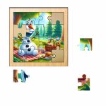 Puzzle din lemn, Olaf, 16 piese, Multicolor, 17x17 cm, PDUV045 - imagine 2