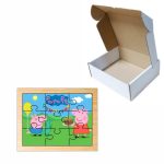 Puzzle din lemn, Peppa Pig, 9 piese, Multicolor, 15x12 cm, PDUV052 - imagine 4