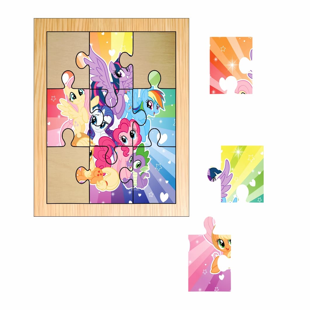 PDUV055. Puzzle din lemn, My Little Pony, 9 piese, Multicolor, 15x12 cm, PDUV055 - imagine 2