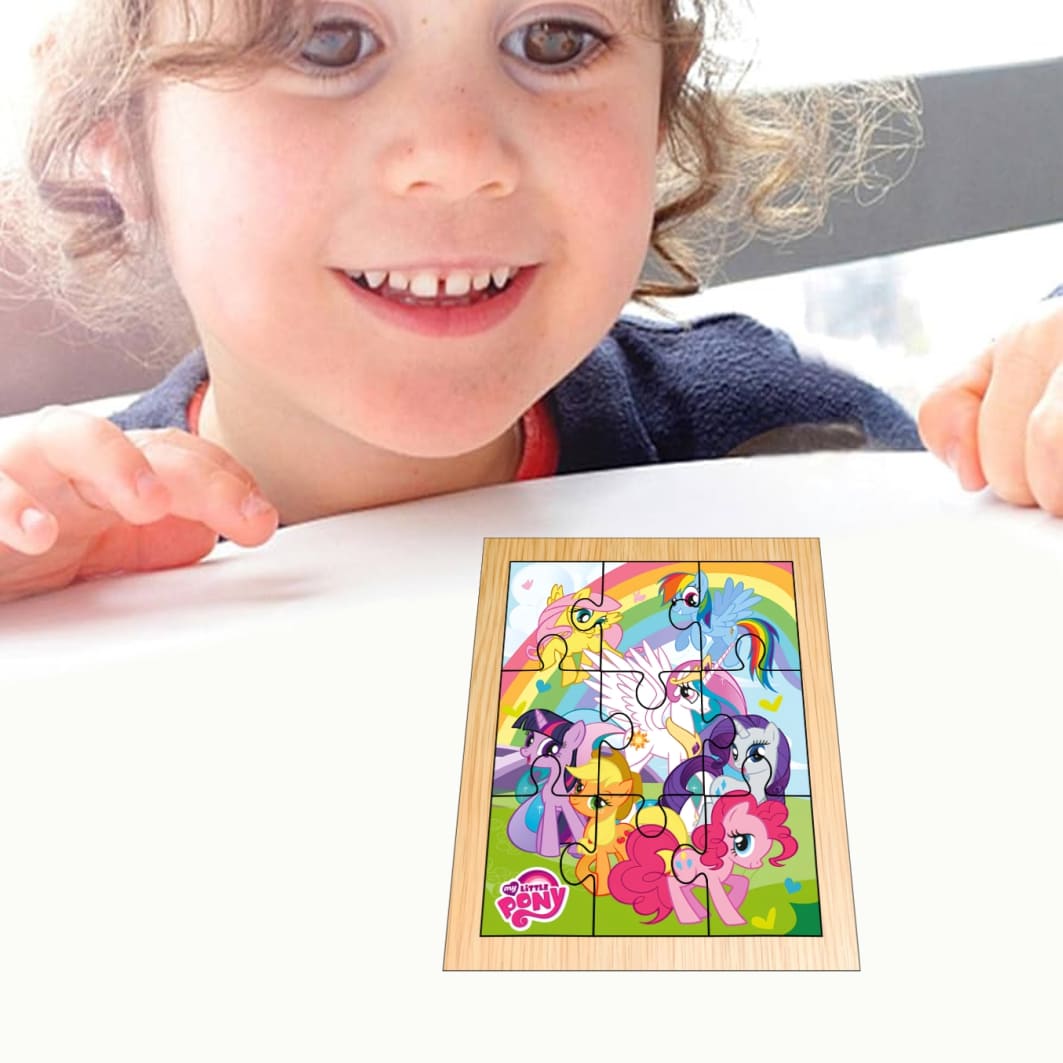 PDUV056.. Puzzle din lemn, My Little Pony, 9 piese, Multicolor, 15x12 cm, PDUV056 - imagine 4