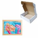 Puzzle din lemn, Barbie, 9 piese, Multicolor, 15x12 cm, PDUV060 - imagine 3