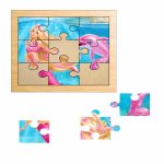 Puzzle din lemn, Barbie, 9 piese, Multicolor, 15x12 cm, PDUV060 - imagine 2