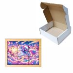 Puzzle din lemn, Hello Kitty, Unicorn, 9 piese, Multicolor, 15x12 cm, PDUV063 - imagine 3