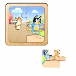 Puzzle din lemn, Bluey, 4 piese, Multicolor, 10x10 cm, PDUV098 - imagine 2
