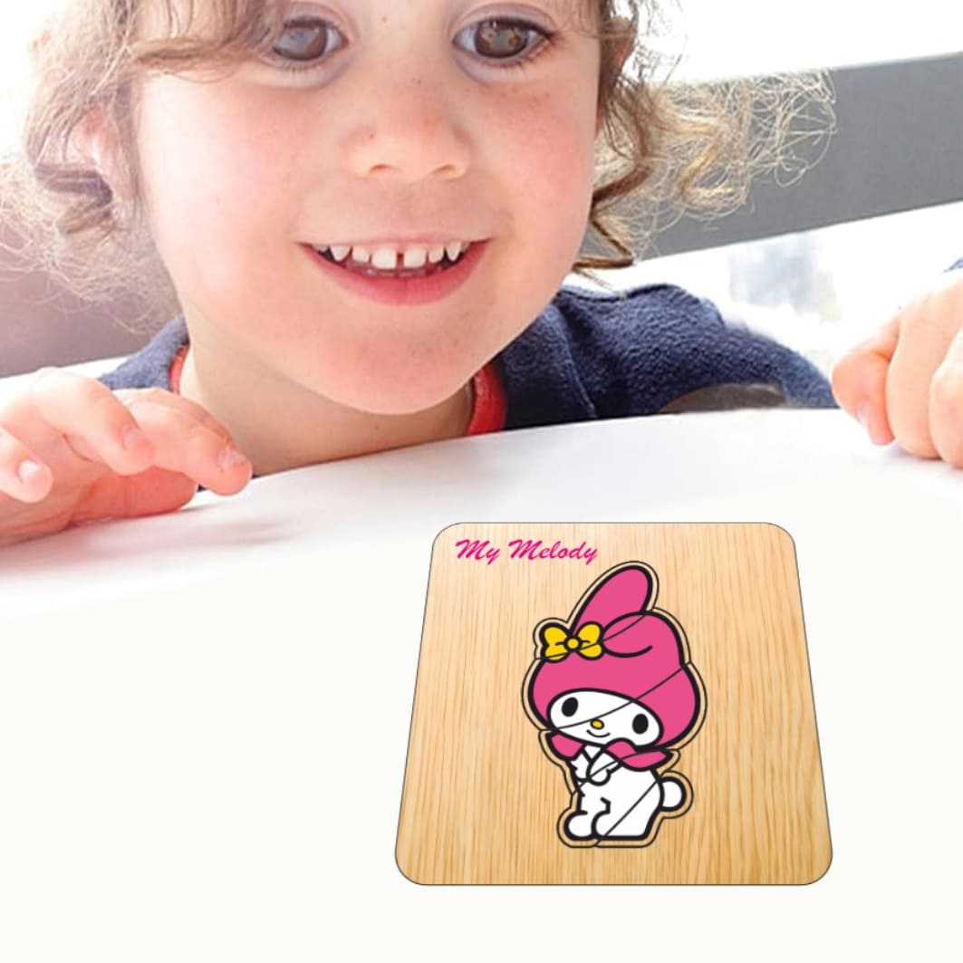 PDUV134.. Puzzle din lemn, My Melody, Incastru, 5 piese, Multicolor, 12x12 cm, PDUV134 - imagine 4