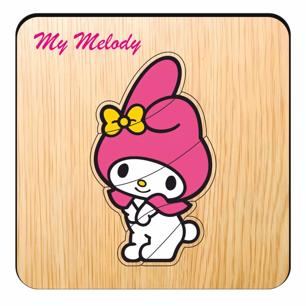 PDUV134 Puzzle din lemn, My Melody, Incastru, 5 piese, Multicolor, 12x12 cm, PDUV134 - imagine 1