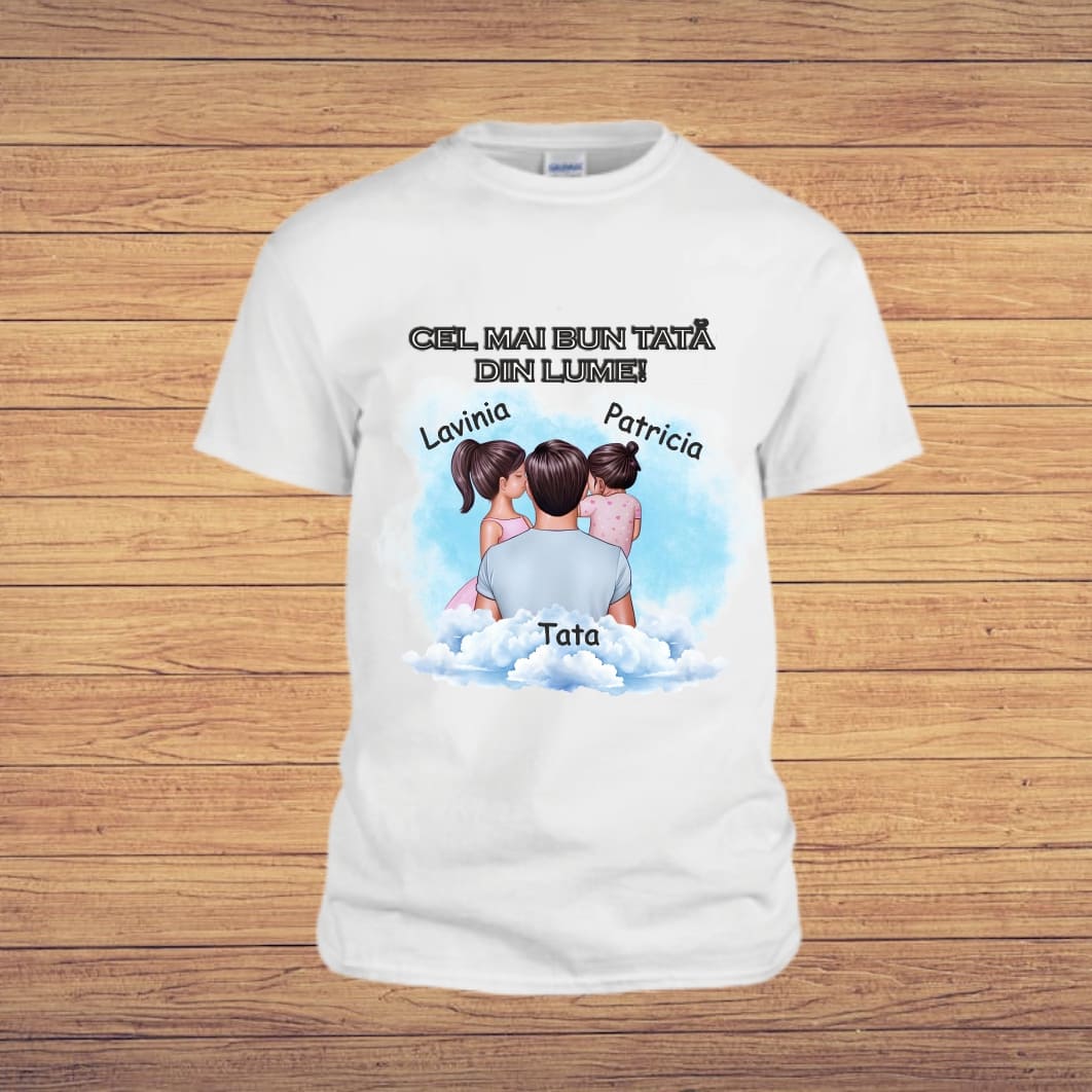 TU20. Tricou Personalizat, Tata, Bumbac, Alb, TU20 - imagine 3