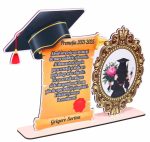 Decoratiune Absolvire, Personalizata, Tip Diploma, Lemn, 29x20cm, CABS007 - imagine 2