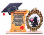 Decoratiune Absolvire, Personalizata, Tip Diploma, Lemn, 29x20cm, CABS007