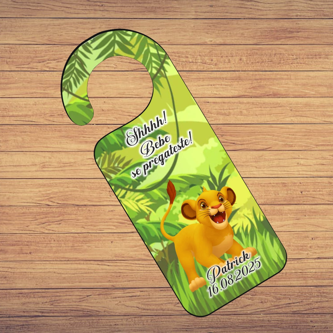 PUBSHH001. Placuta Usa, Personalizata, Botez, Simba, 15x6cm, PUBSHH001 - imagine 2