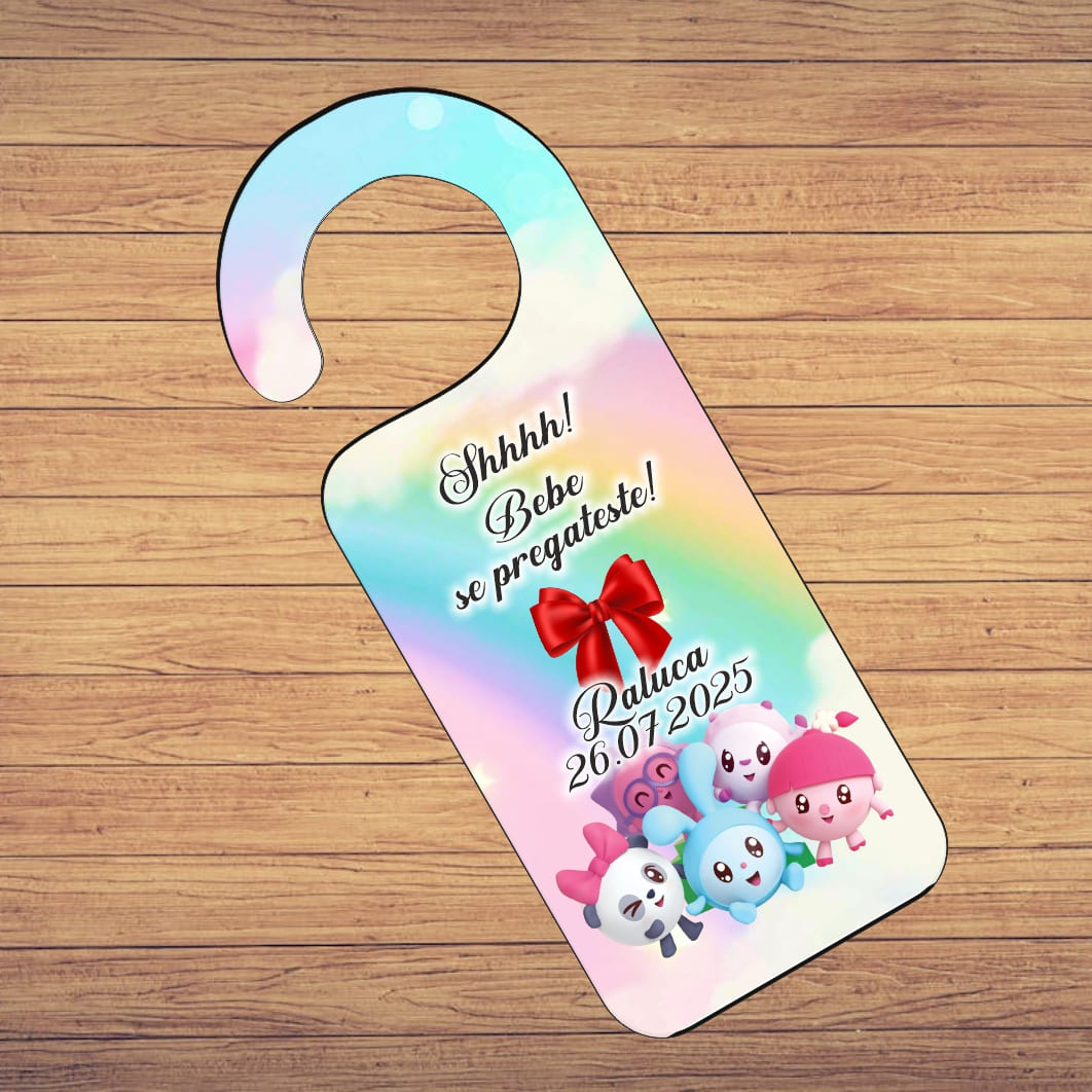 PUBSHH020. Placuta Usa, Personalizata, Botez, Baby Riki, 15x6cm, PUBSHH020 - imagine 2