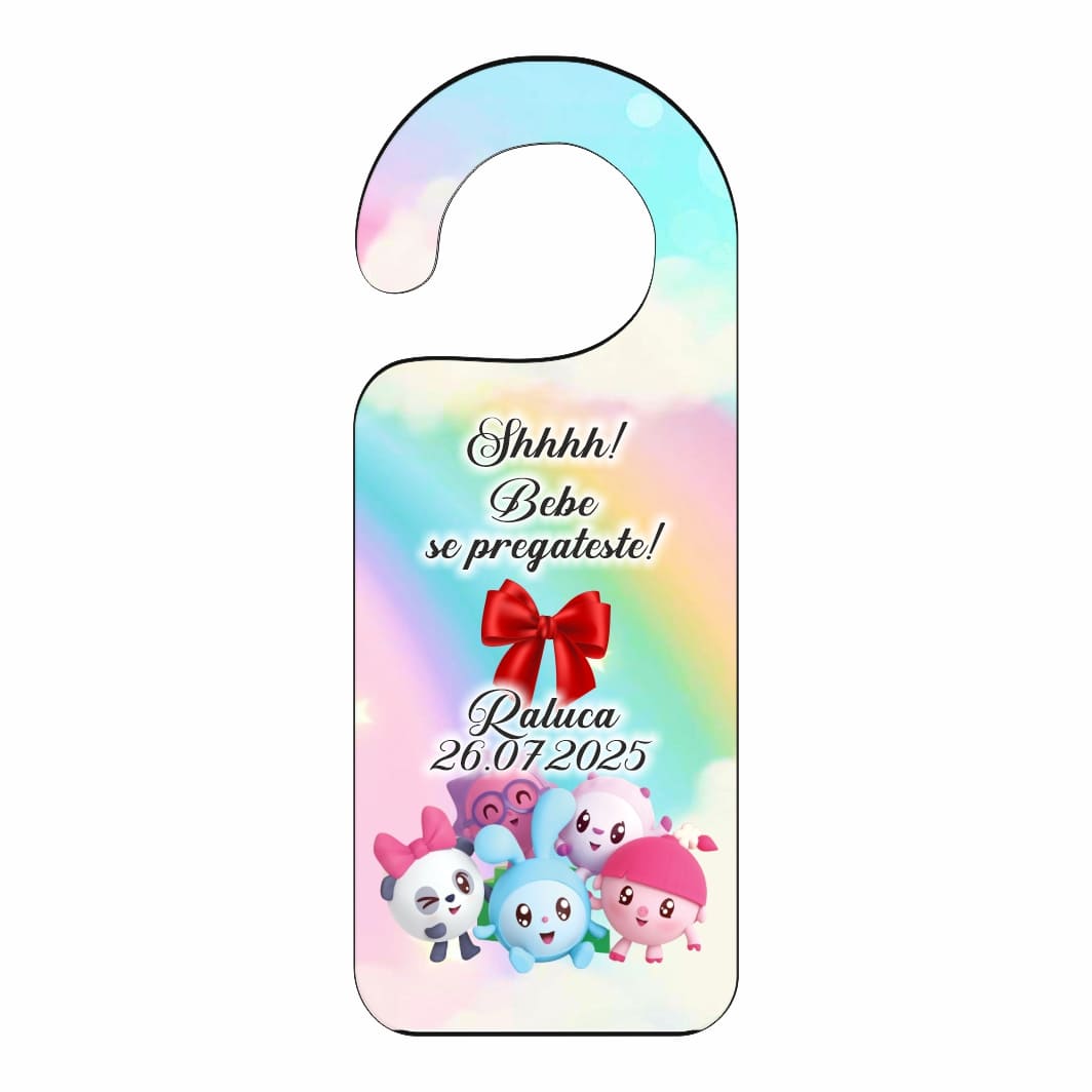 PUBSHH020 Placuta Usa, Personalizata, Botez, Baby Riki, 15x6cm, PUBSHH020 - imagine 1