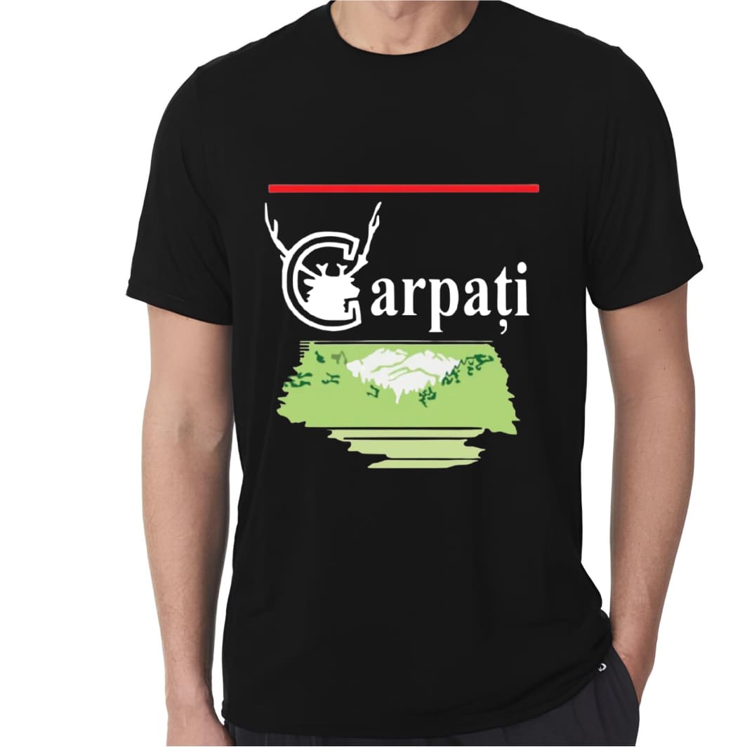 TU35 Tricou Personalizat, Carpati, Barbati, Bumbac, Negru, TU35 - imagine 1