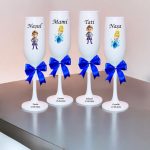 Set 4 Pahare Personalizate, Cenusareasa, Botez, Parinti, Nasi, Alb, PHB007 - imagine 2