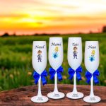 Set 4 Pahare Personalizate, Cenusareasa, Botez, Parinti, Nasi, Alb, PHB007 - imagine 4