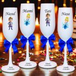 Set 4 Pahare Personalizate, Cenusareasa, Botez, Parinti, Nasi, Alb, PHB007 - imagine 3