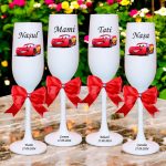 Set 4 Pahare Personalizate, Cars, Botez, Parinti, Nasi, Alb, PHB043 - imagine 3