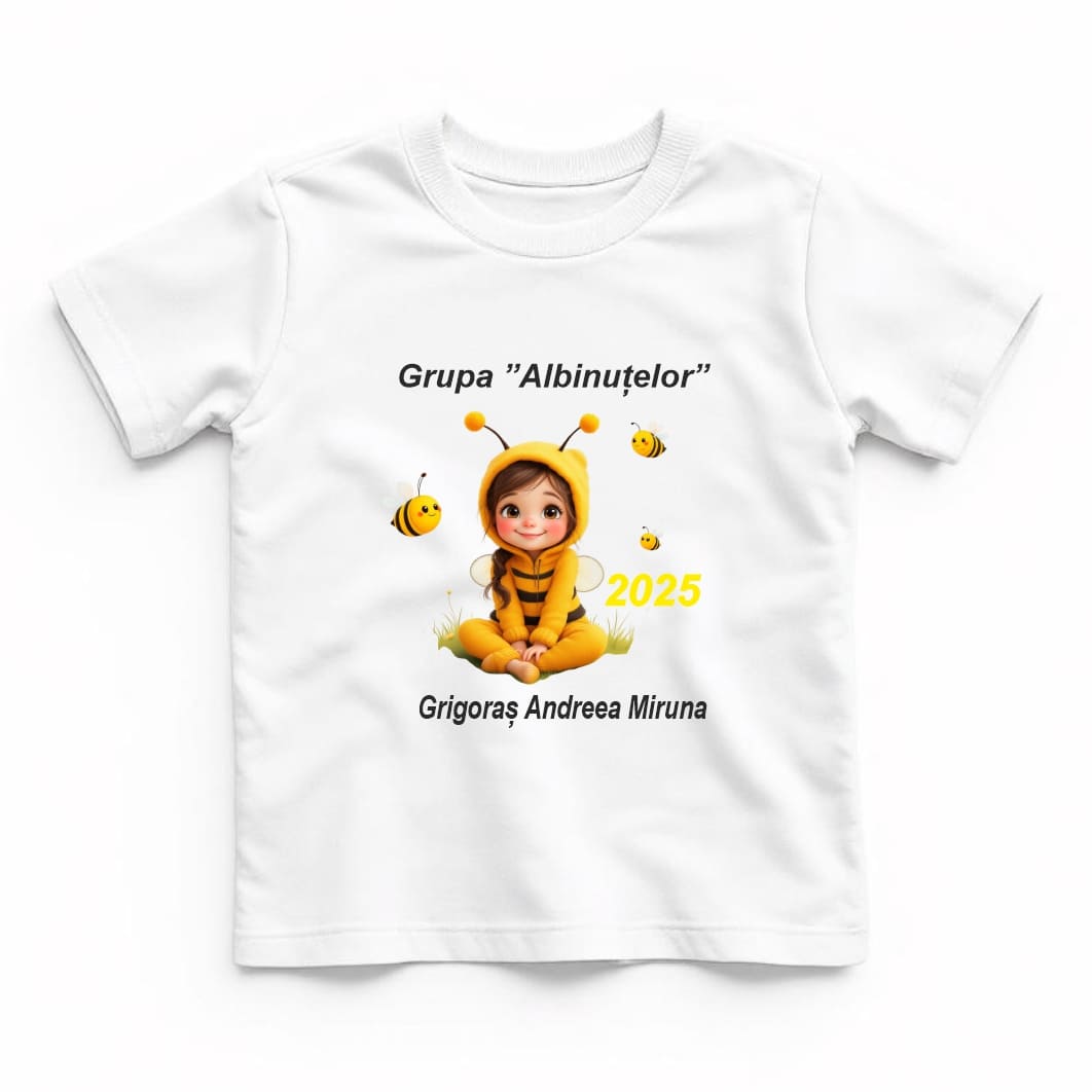 TABS003.1.. Tricou Personalizat, Absolvire, Fetita, Grupa Albinutelor, Bumbac, Alb, TABS003.1 - imagine 1