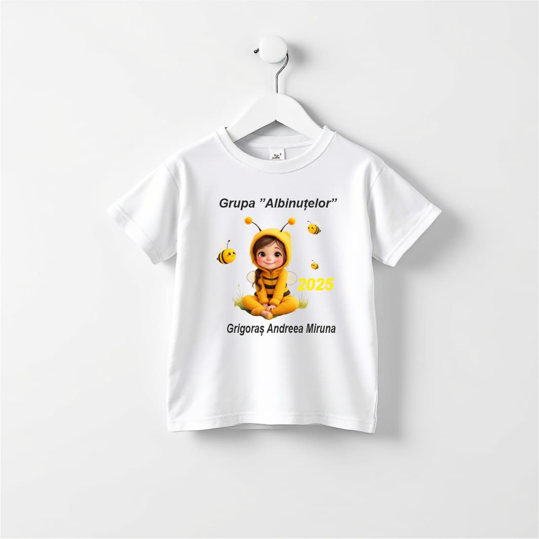 TABS003.1. Tricou Personalizat, Absolvire, Fetita, Grupa Albinutelor, Bumbac, Alb, TABS003.1 - imagine 3