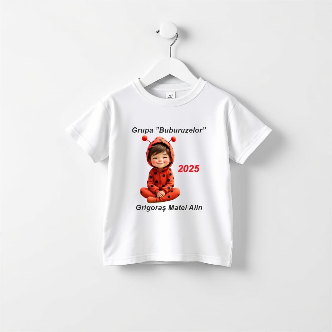 TABS005. Tricou Personalizat, Absolvire, Baietel, Grupa Buburuzelor, Bumbac, Alb, TABS005 - imagine 3