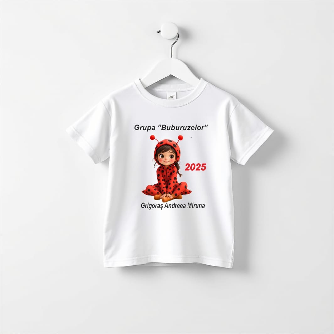 TABS005.1. Tricou Personalizat, Absolvire, Fetita, Grupa Buburuzelor, Bumbac, Alb, TABS005.1 - imagine 3