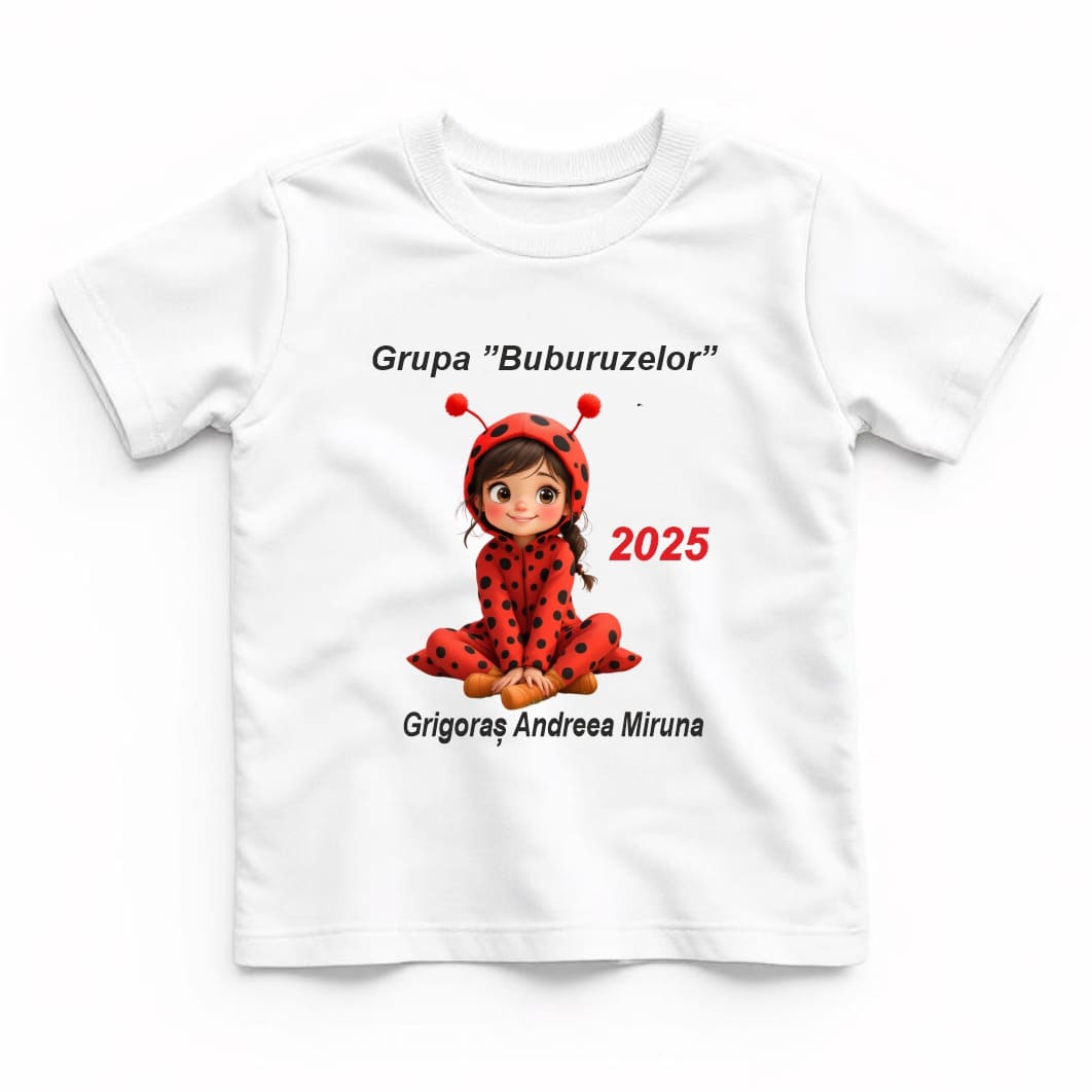 TABS005.1.. Tricou Personalizat, Absolvire, Fetita, Grupa Buburuzelor, Bumbac, Alb, TABS005.1 - imagine 1