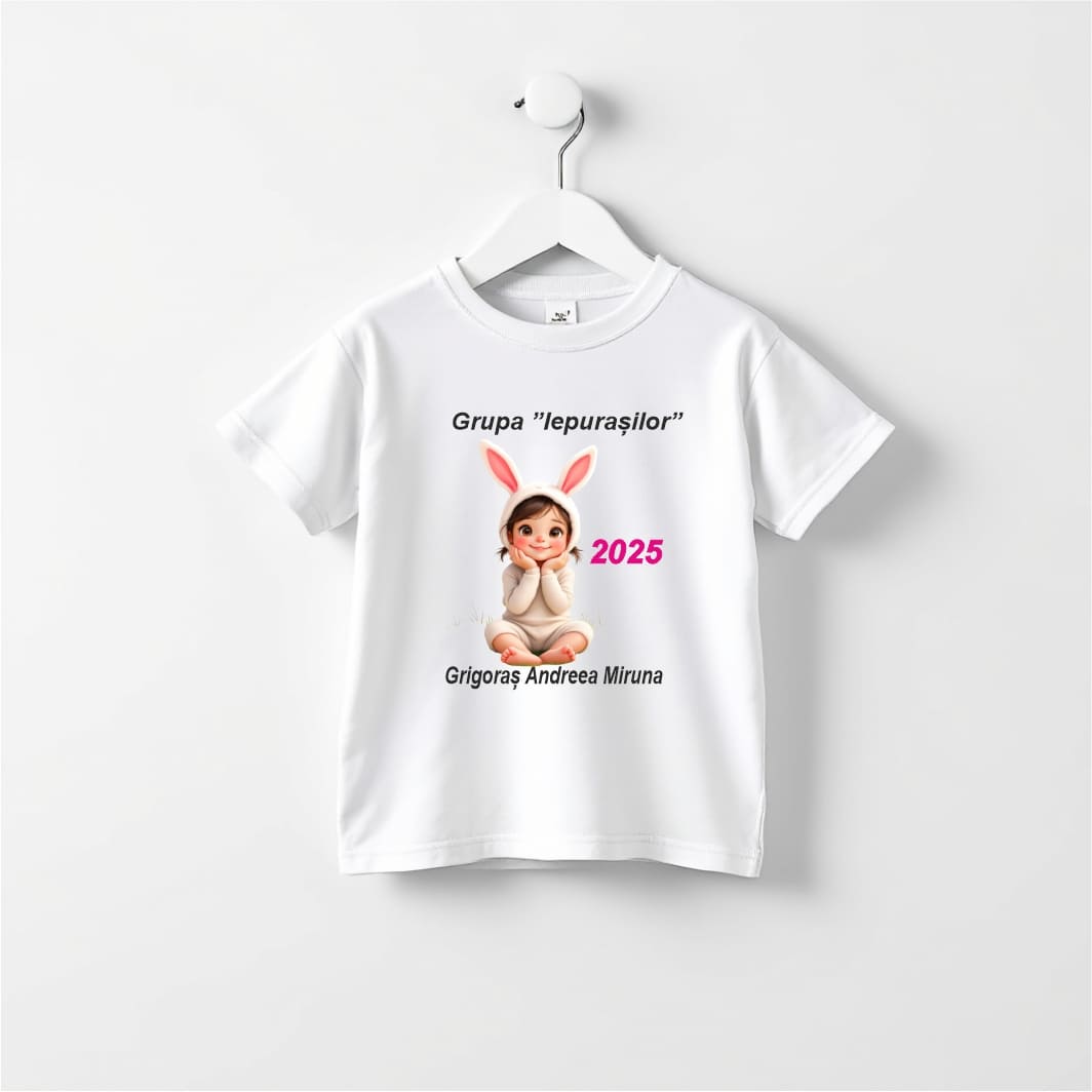 TABS006.1. Tricou Personalizat, Absolvire, Fetita, Grupa Iepurasilor, Bumbac, Alb, TABS006.1 - imagine 3