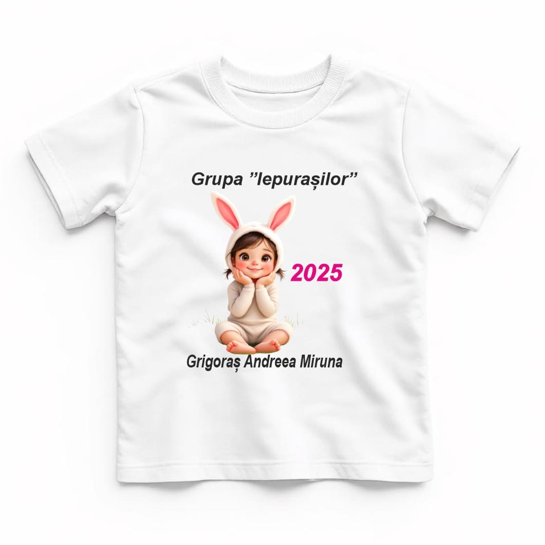 TABS006.1.. Tricou Personalizat, Absolvire, Fetita, Grupa Iepurasilor, Bumbac, Alb, TABS006.1 - imagine 1