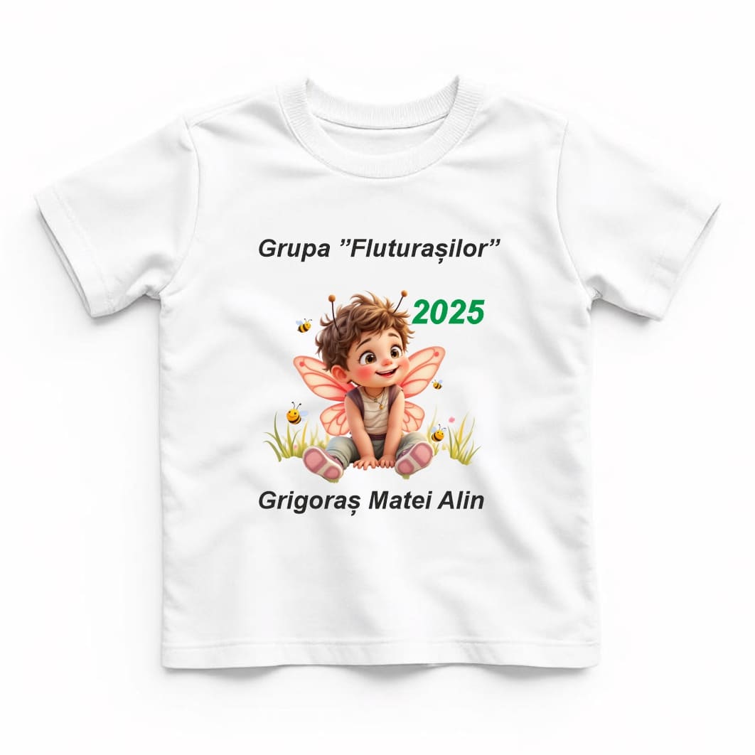 TABS007.. Tricou Personalizat, Absolvire, Baietel, Grupa Fluturasilor, Bumbac, Alb, TABS007 - imagine 1