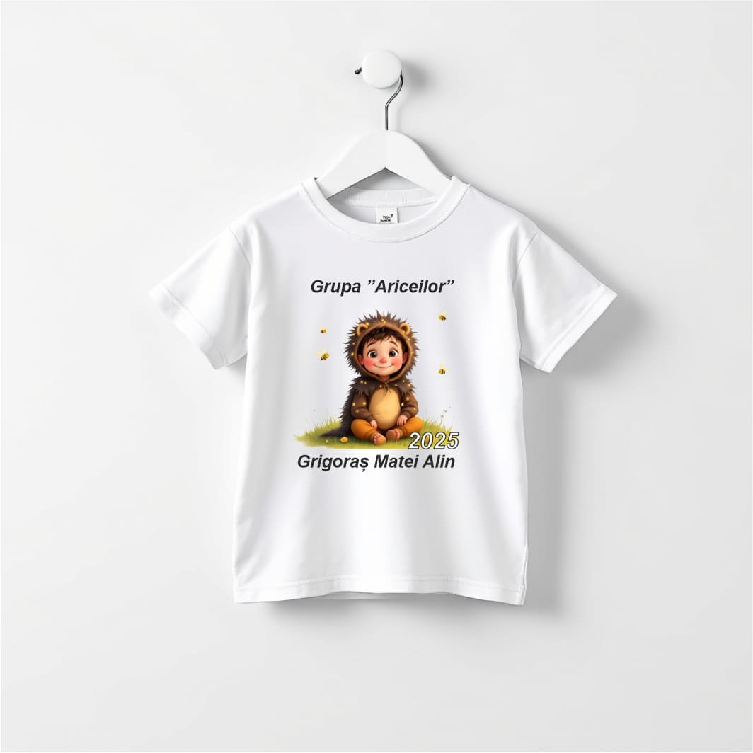 TABS009. Tricou Personalizat, Absolvire, Baietel, Grupa Ariceilor, Bumbac, Alb, TABS009 - imagine 3