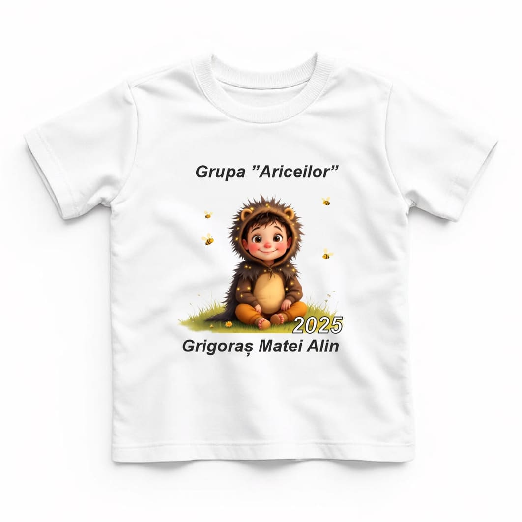 TABS009.. Tricou Personalizat, Absolvire, Baietel, Grupa Ariceilor, Bumbac, Alb, TABS009 - imagine 1