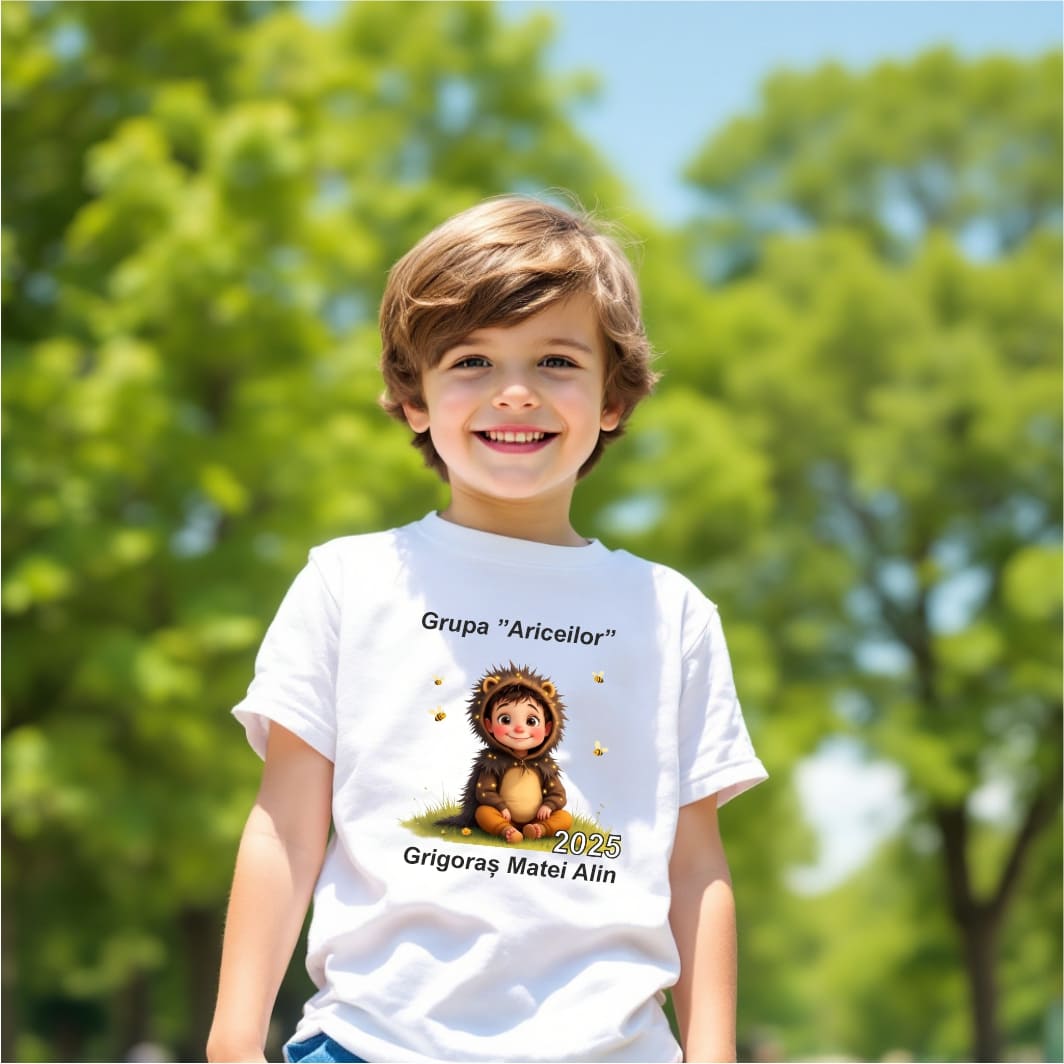 TABS009 Tricou Personalizat, Absolvire, Baietel, Grupa Ariceilor, Bumbac, Alb, TABS009 - imagine 2