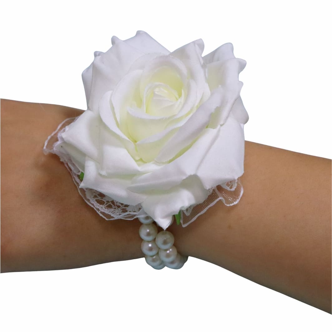 BDO004. Bratara Florala, Nunta, Domnisoara de onoare, Alb, BD004 - imagine 1
