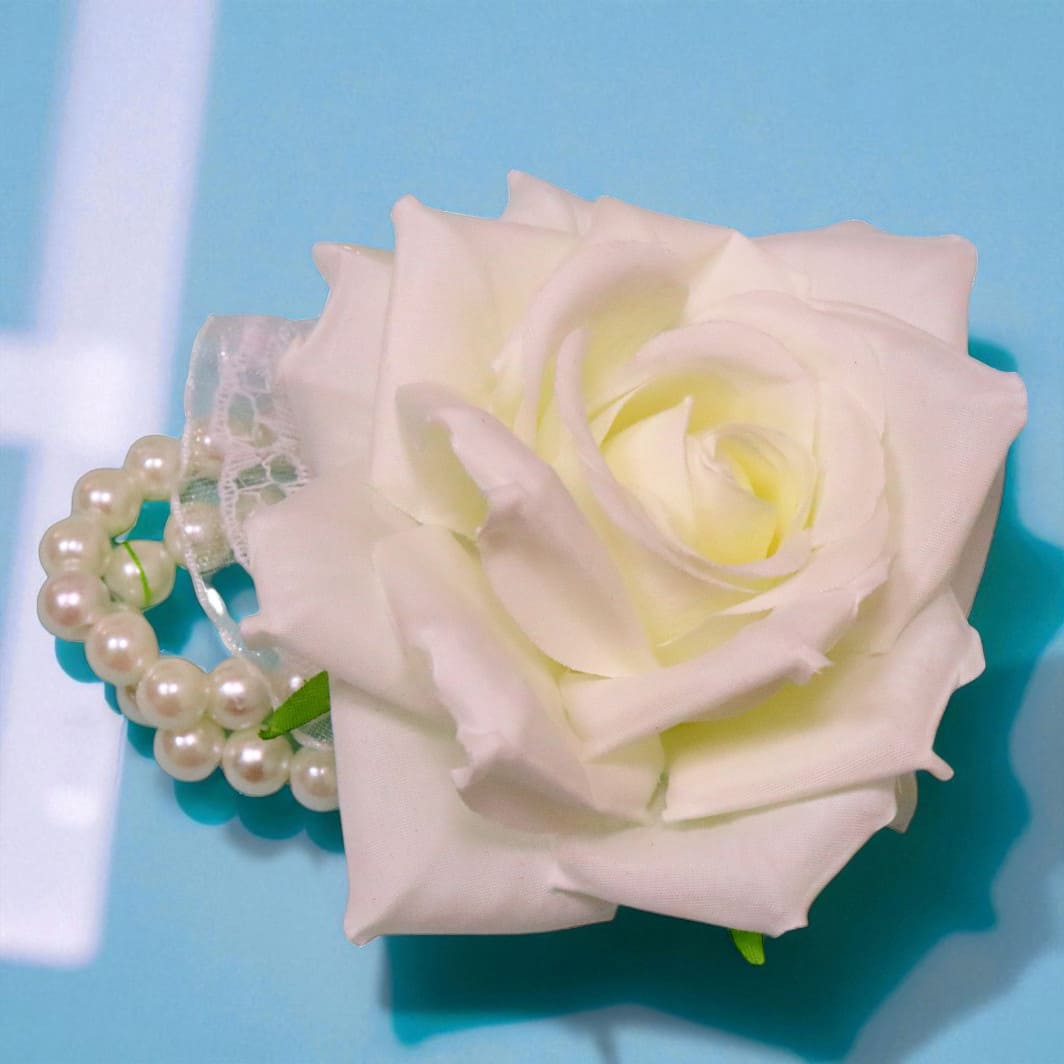 BDO004.... Bratara Florala, Nunta, Domnisoara de onoare, Alb, BD004 - imagine 4