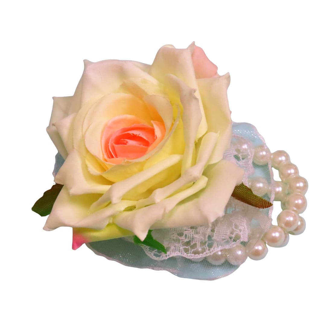 BDO009 Bratara Florala, Nunta, Domnisoara de onoare, Alb, Roz, BD009 - imagine 3