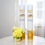 Set Lumanari, Nunta de Aur, Personalizate, 2 Bucati, Auriu, 35 cm, LNAU003 - imagine 2