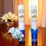 Set Lumanari, Nunta de Aur, Personalizate, 2 Bucati, Albastru 35 cm, LNAU009 - imagine 2