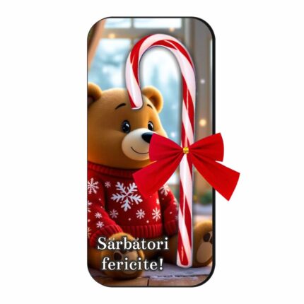 felicitare acadea craciun ursulet rosu