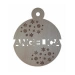 Glob de Craciun, Lemn, Personalizat cu Nume 9cm GL102