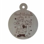 Glob de Craciun, Lemn, Gravat 9cm GL107