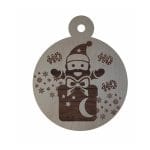 Glob de Craciun, Gravat, Lemn, 9cm GL114